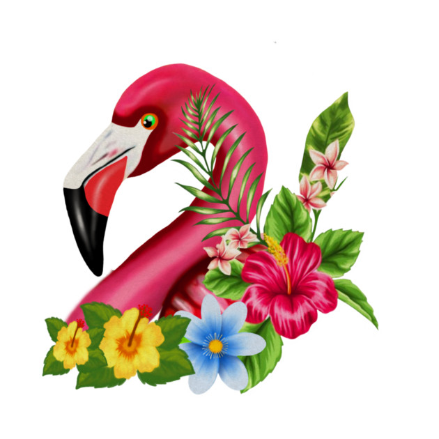 Flamingo Floral Tropical Design by logiamerch
