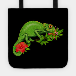 Chameleon, Floral Tropical, Reptile Tote