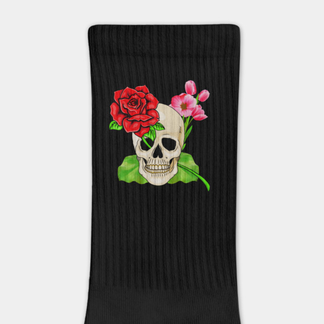 Skull, Rose Floral Tropical, Skulls by logiamerch