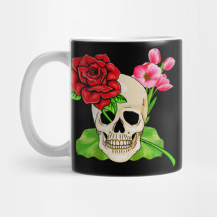 Skull, Rose Floral Tropical, Skulls Mug