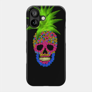 Pineapple, Skull Floral Tropical Phone Case