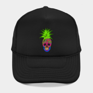 Pineapple, Skull Floral Tropical Hat