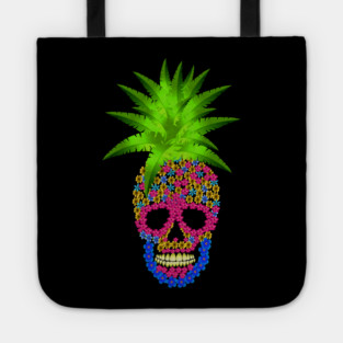 Pineapple, Skull Floral Tropical Tote