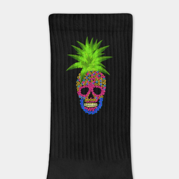 Pineapple, Skull Floral Tropical by logiamerch