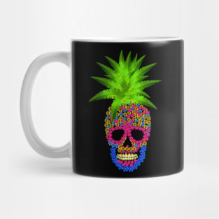 Pineapple, Skull Floral Tropical Mug