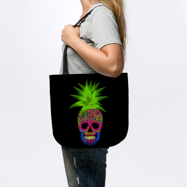 Pineapple, Skull Floral Tropical by logiamerch