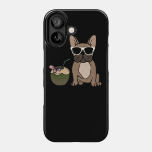 Cute French bulldog, Tropical, Dog Lover Phone Case