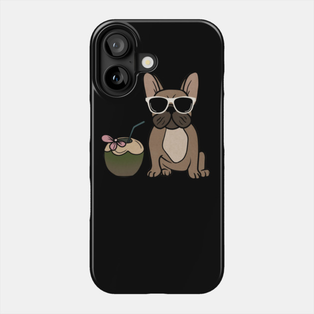 Cute French bulldog, Tropical, Dog Lover Phone Case by logiamerch