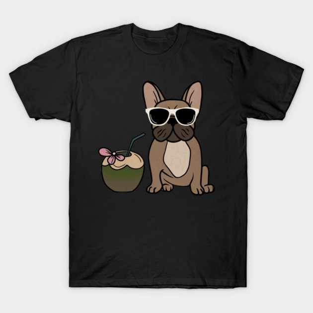 Cute French bulldog, Tropical, Dog Lover T-Shirt by logiamerch