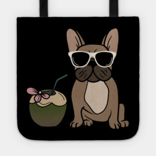 Cute French bulldog, Tropical, Dog Lover Tote