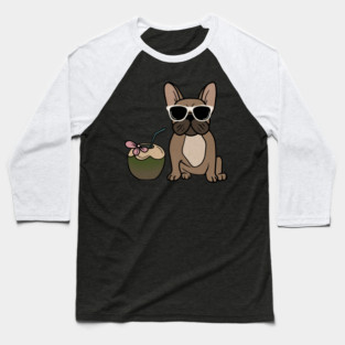 Cute French bulldog, Tropical, Dog Lover Baseball T-Shirt