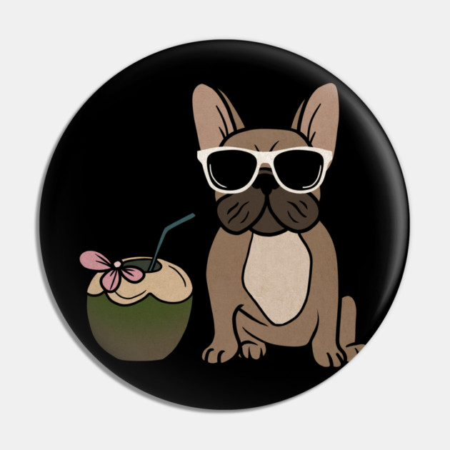 Cute French bulldog, Tropical, Dog Lover Pin by logiamerch