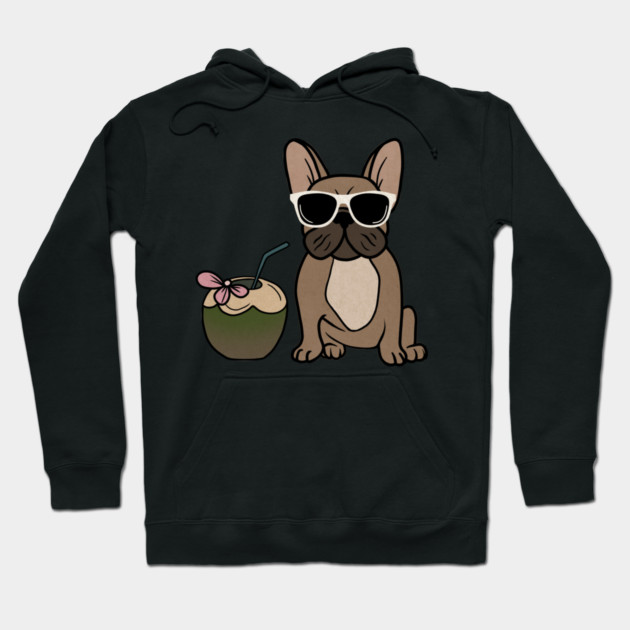 Cute French bulldog, Tropical, Dog Lover Hoodie by logiamerch