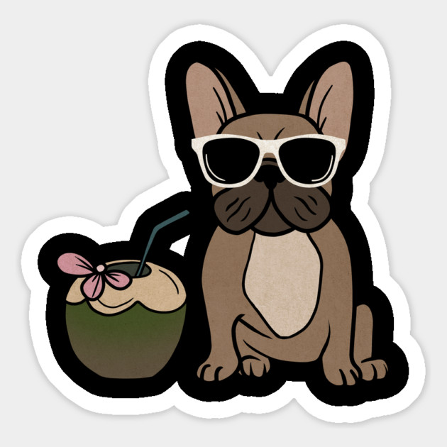 Cute French bulldog, Tropical, Dog Lover Magnet by logiamerch