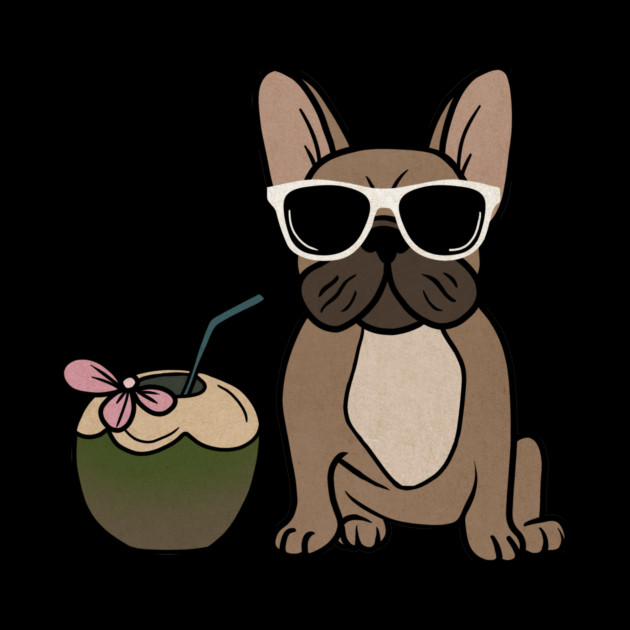 Cute French bulldog, Tropical, Dog Lover by logiamerch