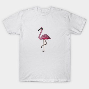 Flamingo Floral, Animal, Tropical Bird T-Shirt