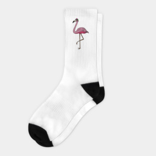 Flamingo Floral, Animal, Tropical Bird Socks
