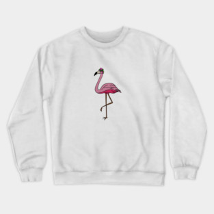 Flamingo Floral, Animal, Tropical Bird Crewneck Sweatshirt