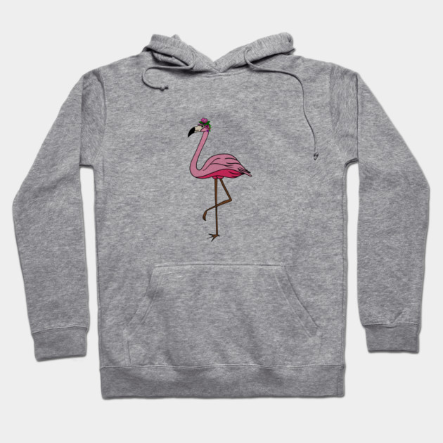 Flamingo Floral, Animal, Tropical Bird Hoodie by logiamerch
