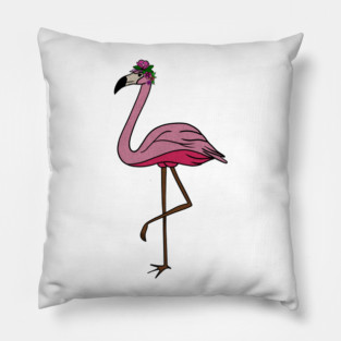 Flamingo Floral, Animal, Tropical Bird Pillow