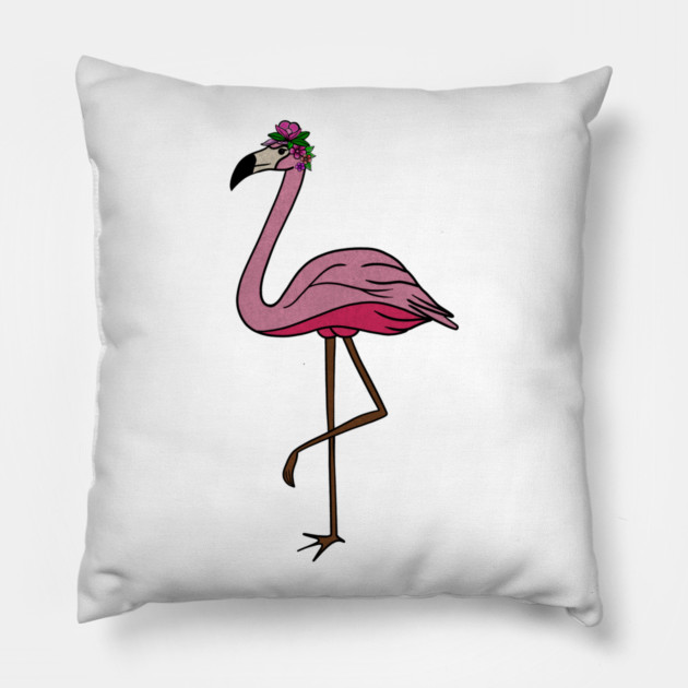 Flamingo Floral, Animal, Tropical Bird Pillow by logiamerch