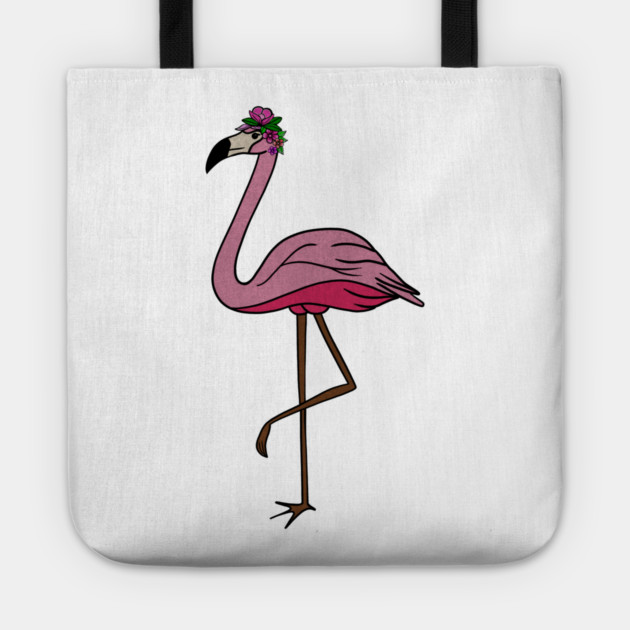Flamingo Floral, Animal, Tropical Bird Tote by logiamerch