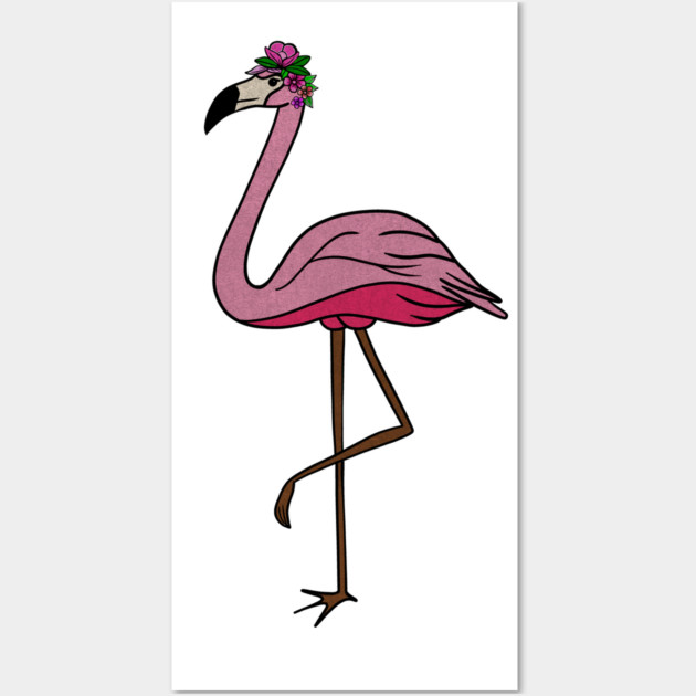 Flamingo Floral, Animal, Tropical Bird Wall Art by logiamerch