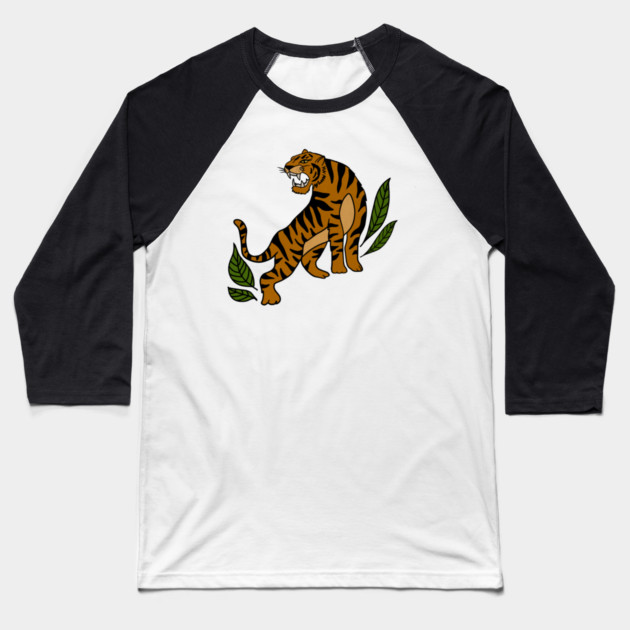 Tiger Big Cat, Tropical Animal Baseball T-Shirt by logiamerch