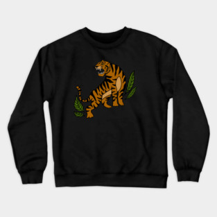 Tiger Big Cat, Tropical Animal Crewneck Sweatshirt
