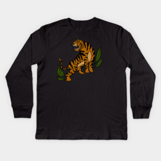Tiger Big Cat, Tropical Animal Kids Long Sleeve T-Shirt