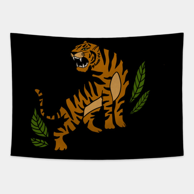 Tiger Big Cat, Tropical Animal Tapestry by logiamerch