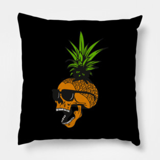 Pineapple, Skull wearing Glasses, Tropical Design Pillow