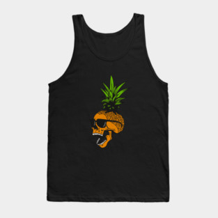 Pineapple, Skull wearing Glasses, Tropical Design Tank Top