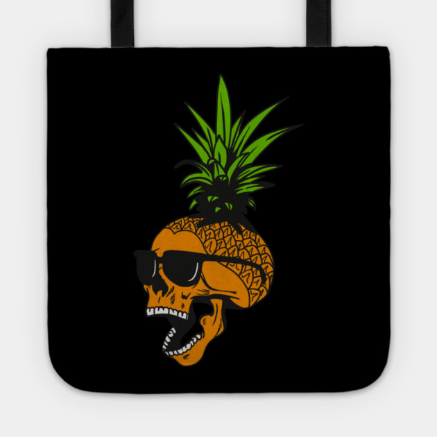 Pineapple, Skull wearing Glasses, Tropical Design Tote by logiamerch