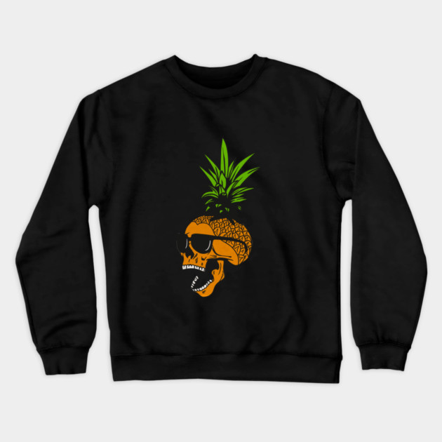 Pineapple, Skull wearing Glasses, Tropical Design Crewneck Sweatshirt by logiamerch