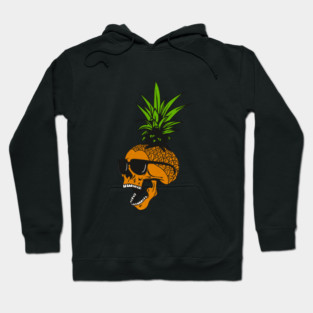 Pineapple, Skull wearing Glasses, Tropical Design Hoodie