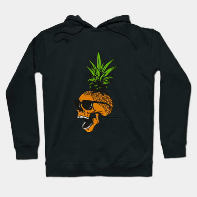 Pineapple, Skull wearing Glasses, Tropical Design Hoodie by logiamerch