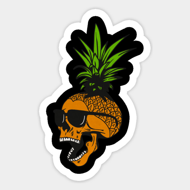Pineapple, Skull wearing Glasses, Tropical Design Magnet by logiamerch