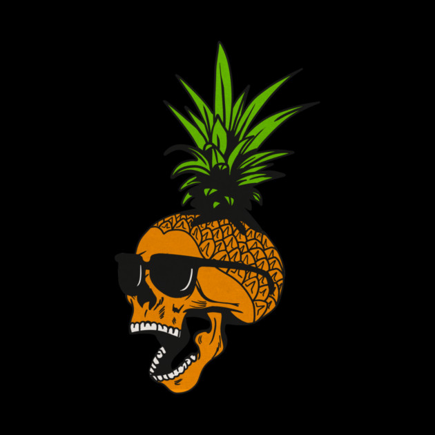 Pineapple, Skull wearing Glasses, Tropical Design by logiamerch