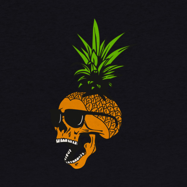 Pineapple, Skull wearing Glasses, Tropical Design by logiamerch