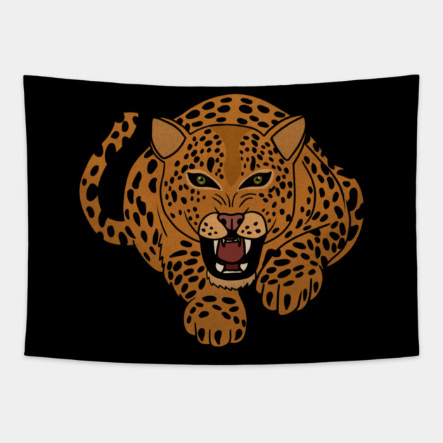 Leopard Stalking, Tropical Animal, Love Cats Tapestry by logiamerch