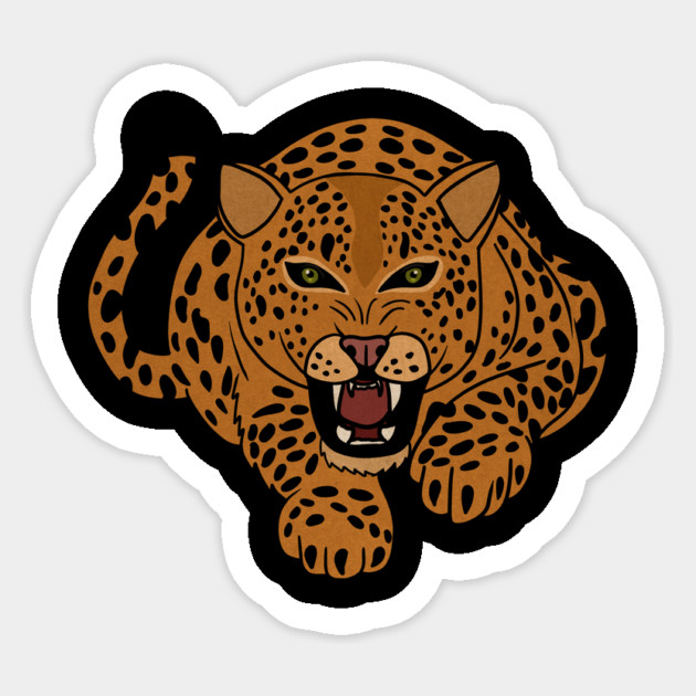 Leopard Stalking, Tropical Animal, Love Cats Sticker by logiamerch