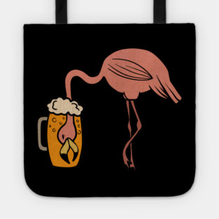Funny Flamingos Tropical, Drinking Beer Tote