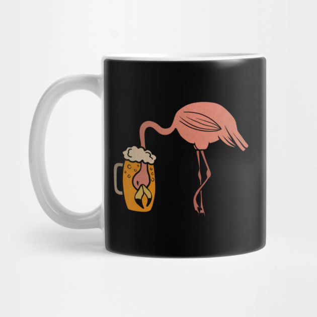 Funny Flamingos Tropical, Drinking Beer by logiamerch