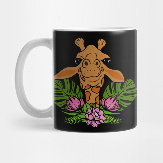 Cute Giraffe, Floral Tropical by logiamerch