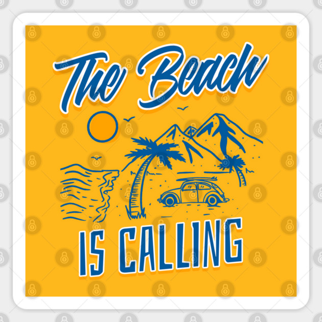 Vintage Retro The Beach is Calling Home is where the beach is Sticker by Joaddo