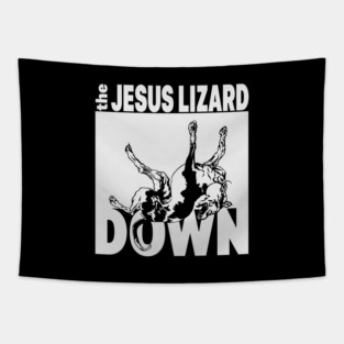 Jesus Lizard Down white Tapestry