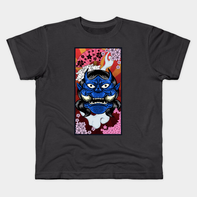 ONI MASK Kids T-Shirt by droidmonkey