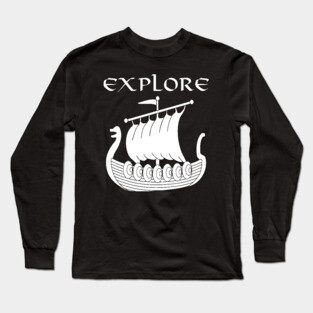 Viking Longship Explore Norse T-shirt Long Sleeve T-Shirt