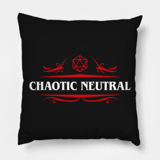 Chaotic Neutral Alignment Dungeons Crawler and Dragons Slayer Pillow